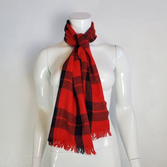 Red Tartan Plaid Scarf - Picture 1 of 4